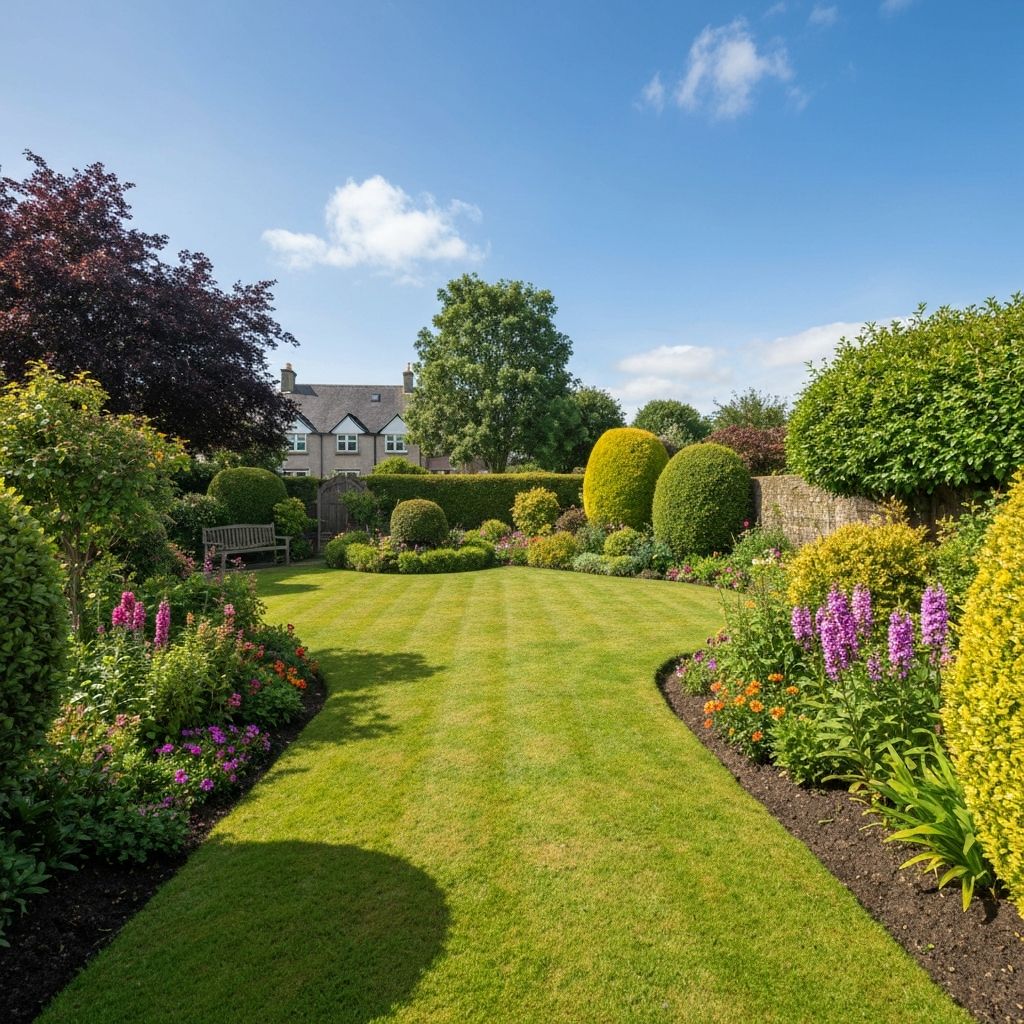 Beautifully maintained garden in Glasgow by DB Gardening Services